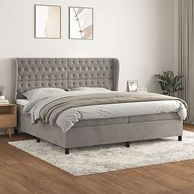 vidaXL Ramsäng med madrass ljusgrå 200x200 cm sammet 3129411