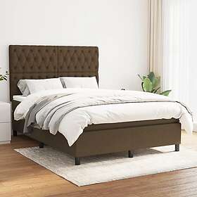 vidaXL Ramsäng med madrass mörkbrun 140x200 cm tyg 3142020