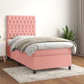 vidaXL Ramsäng med madrass rosa 80x200 cm sammet 3143174