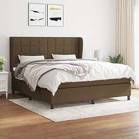 vidaXL Ramsäng med madrass mörkbrun 180x200 cm tyg 3127984