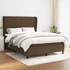 vidaXL Ramsäng med madrass mörkbrun 140x190 cm tyg 3128040