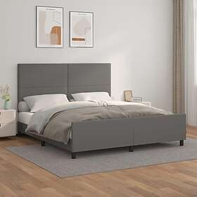 vidaXL cadre de lit med huvudgavel grå 180x200 cm konstläder 3125467