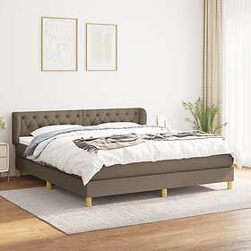 vidaXL Ramsäng med madrass taupe 160x200 cm tyg 3127057