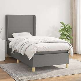vidaXL Ramsäng med madrass mörkgrå 80x200 cm tyg 3128318