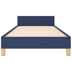 vidaXL cadre de lit med huvudgavel blå 90x200 cm tyg 3125355