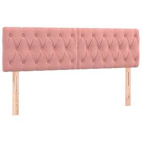vidaXL Ramsäng med madrass rosa 140x200 cm sammet 3141490