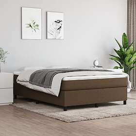 vidaXL Ramsäng med madrass mörkbrun 140x190 cm tyg 3144418
