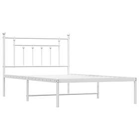 vidaXL Bed Frame med huvudgavel metall vit 107x203 cm 353582