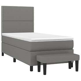 vidaXL Ramsäng med madrass mörkgrå 80x200 cm tyg 3136470