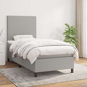 vidaXL Ramsäng med madrass ljusgrå 80x200 cm tyg 3141569