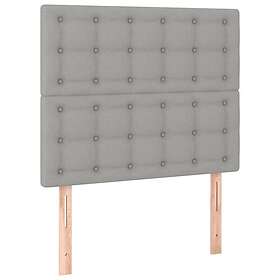 vidaXL Ramsäng med madrass & LED ljusgrå 90x190 cm tyg 3135157