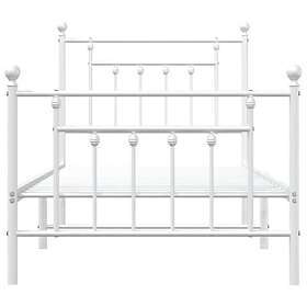 vidaXL Bed Frame med huvudgavel och fotgavel vit metall 90x190 cm 353596