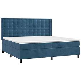 vidaXL Ramsäng med madrass & LED mörkblå 200x200 cm sammet 3139827