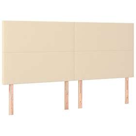 vidaXL Ramsäng med madrass & LED gräddvit 160x200 cm tyg 3134730