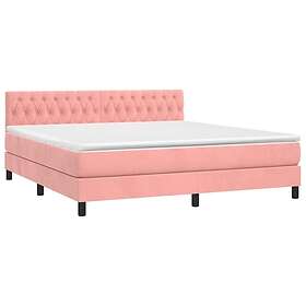 vidaXL Ramsäng med madrass rosa 180x200 cm sammet 3141502
