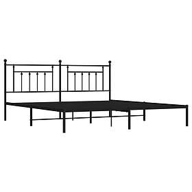 vidaXL Bed Frame med huvudgavel metall svart 193x203 cm 353543