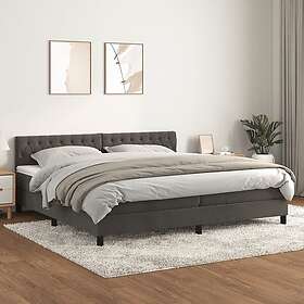 vidaXL Ramsäng med madrass mörkgrå 200x200 cm sammet 3141504