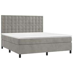 vidaXL Ramsäng med madrass ljusgrå 180x200 cm sammet 3143277