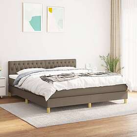 vidaXL Ramsäng med madrass taupe 180x200 cm tyg 3140877