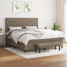 vidaXL Ramsäng med madrass taupe 160x200 cm tyg 3136849