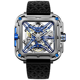 CIGA Design X Series Cyber Blue Titanium Automatic Skeleton X021-TIBU-W25BK