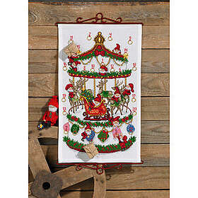 Permin Â Broderikit Julkalender Karusell 35x58cm