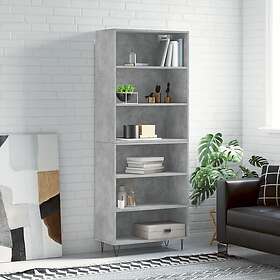 vidaXL Högskåp betonggrå 69,5x32,5x180 cm konstruerat trä 3189569