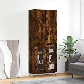 vidaXL Högskåp rökfärgad ek 69,5x34x180 cm konstruerat trä 3195712
