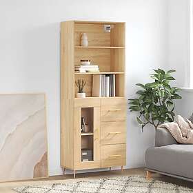 vidaXL Högskåp sonoma-ek 69,5x34x180 cm konstruerat trä 3189496