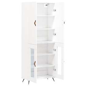 vidaXL Högskåp vit 69.5x34x180cm konstruerat trä 3195707