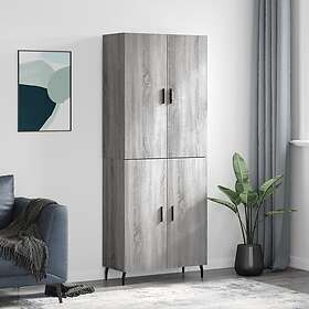 vidaXL Högskåp Grå Sonoma 69,5x34x180 cm konstruerat trä 3195697
