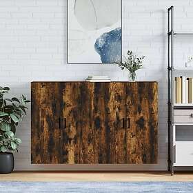 vidaXL Väggskåp 2 st rökfärgad ek 69,5x34x90 cm 3195624