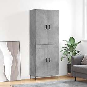 vidaXL Högskåp betonggrå 69.5x34x180 cm konstruerat trä 3195791