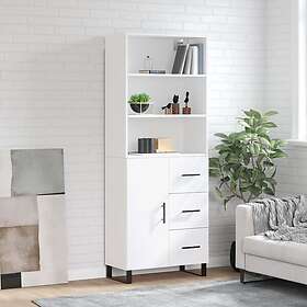 vidaXL Högskåp vit 69.5x34x180 cm konstruerat trä 3189469