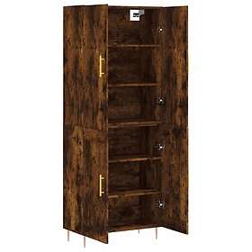 vidaXL Högskåp rökfärgad ek 69.5x34x180 cm konstruerat trä 3195784