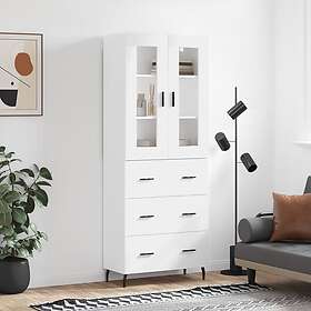 vidaXL Högskåp vit 69,5x34x180 cm konstruerat trä 3198417