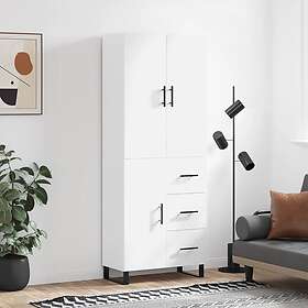 vidaXL Högskåp vit 69.5x34x180 cm konstruerat trä 3195923