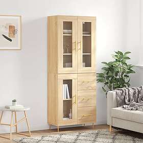 vidaXL Högskåp sonoma-ek 69,5x34x180 cm konstruerat trä 3198588