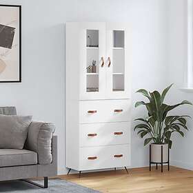 vidaXL Högskåp vit 69.5x34x180 cm konstruerat trä 3198377