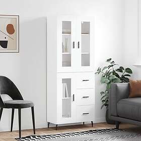 vidaXL Högskåp vit 69,5x34x180 cm konstruerat trä 3198609