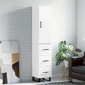 vidaXL Högskåp vit 34,5x34x180 cm konstruerat trä 3198873