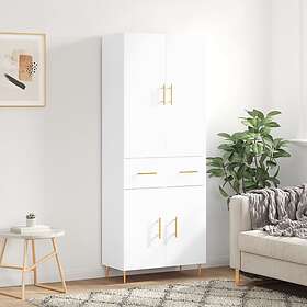 vidaXL Högskåp vit 69.5x34x180 cm konstruerat trä 3198137