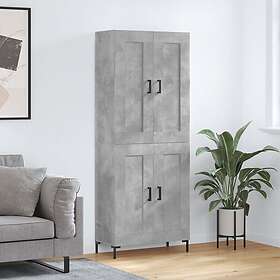 vidaXL Högskåp betonggrå 69.5x34x180 cm konstruerat trä 3199685