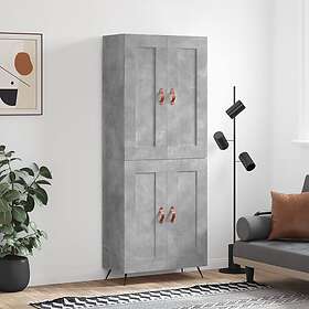 vidaXL Högskåp betonggrå 69.5x34x180 cm konstruerat trä 3199661