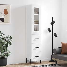 vidaXL Högskåp vit 34.5x34x180 cm konstruerat trä 3199241
