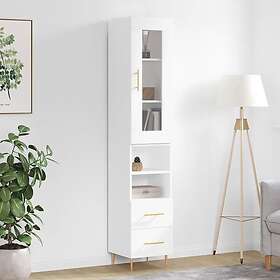 vidaXL Högskåp vit 34,5x34x180 cm konstruerat trä 3199289