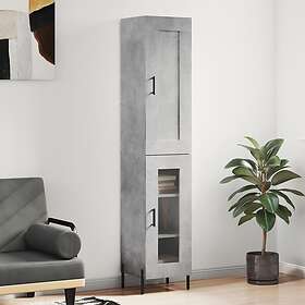 vidaXL Högskåp betonggrå 34.5x34x180 cm konstruerat trä 3200397