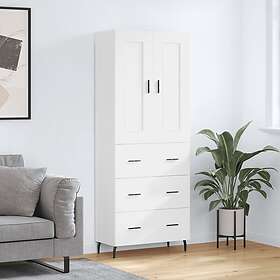 vidaXL Högskåp vit 69.5x34x180 cm konstruerat trä 3199761