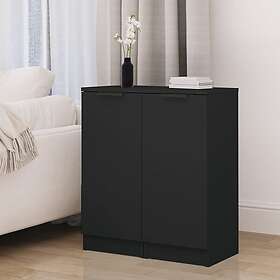 vidaXL Förvaringsskåp 2 st svart 30x30x70 cm konstruerat trä 811136