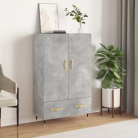vidaXL Høyskap Betonggrå 69.5x31x115 cm Konstruert tre